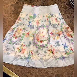 Oilily Multicolor Silk Floral A-Line Skirt